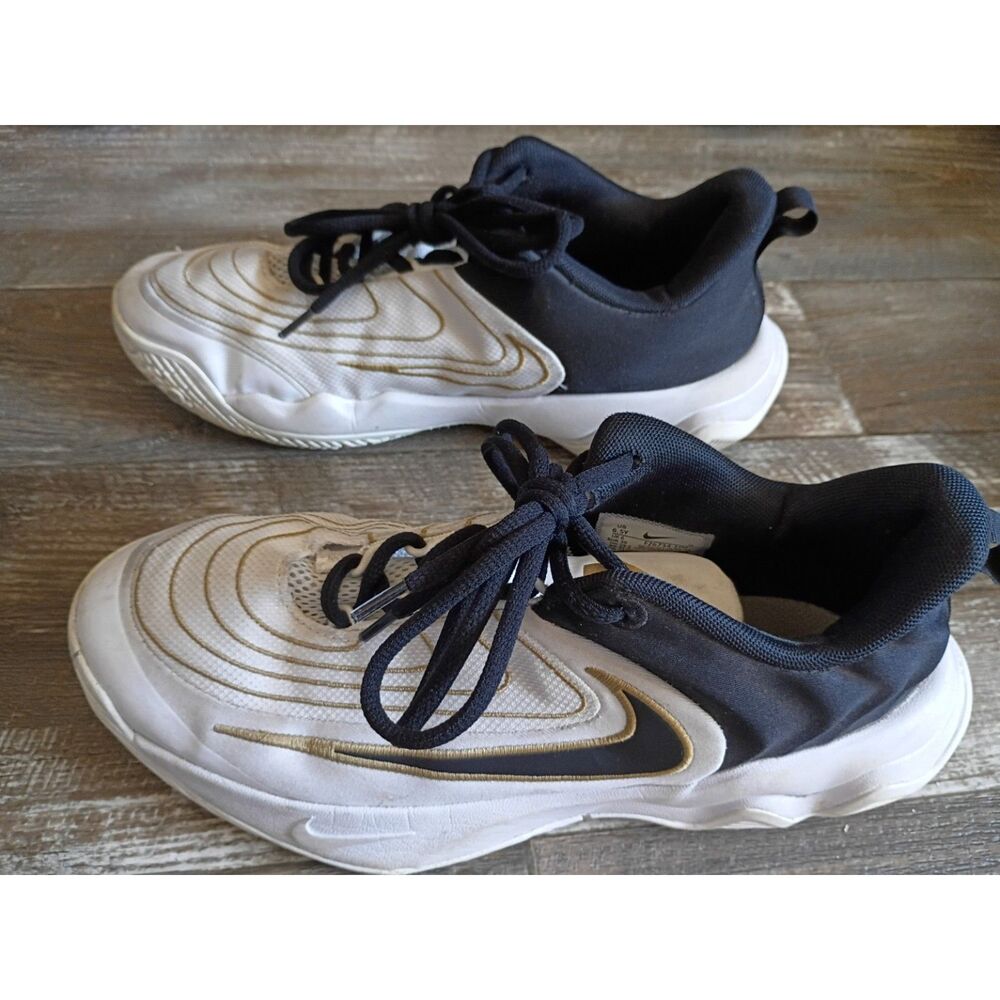 Nike Giannis Immortality 4 GS Basketball Shoes White Black Gold 6.5Y FZ6734-100